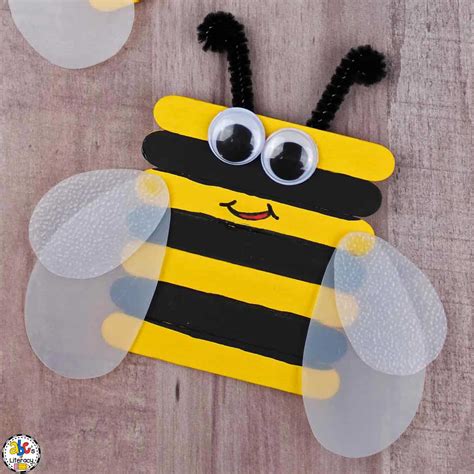 Craft Stick Bumble Bee Craft For Kids: Fine Motor Activity