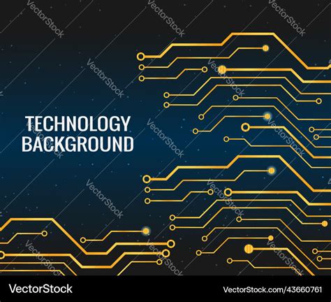 Circuit board technology design with gold concept Vector Image