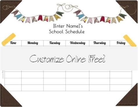 Free School Schedule Maker | Customize Online & Print at Home