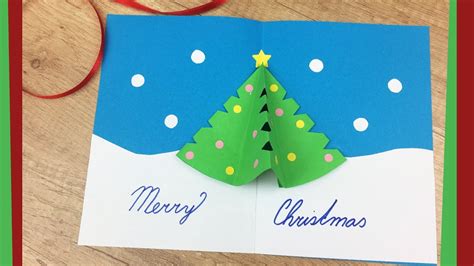 DIY Christmas gift card with Pop Up Tree | Easy to do with kids - YouTube