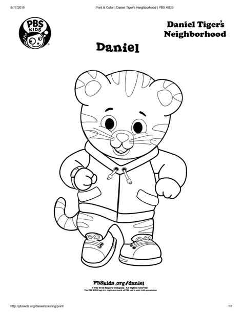 Pbs Kids Daniel Tiger Coloring Pages