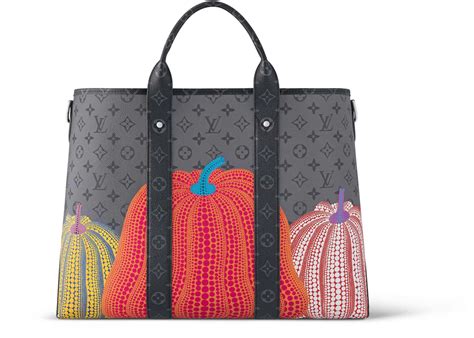 Louis Vuitton LV x YK Weekend Tote Pumpkin Print in Monogram Eclipse Reverse Coated Canvas with ...