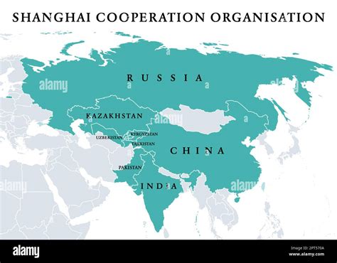 Shanghai Cooperation Organisation, SCO member states, political map ...