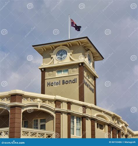 Hotel Bondi Facade And Clock Tower In Bondi Beach, Sydney Australia ...