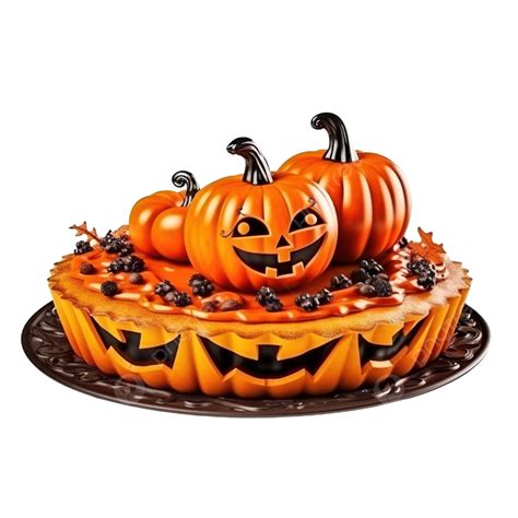 Pumpkin Pie For Halloween With Pumpkins, Decorated With Sweets On A ...