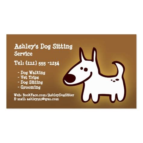 CUSTOMIZABLE dog sitting, grooming, walking Business Card Templates