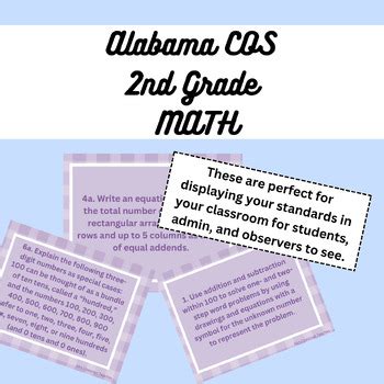 Alabama Math COS Standards 2nd Grade by Mrs Chestnut Teaches | TPT