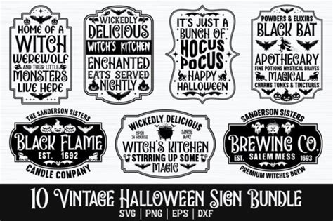 Vintage Halloween Sign Bundle Graphic by DesignHub103 · Creative Fabrica