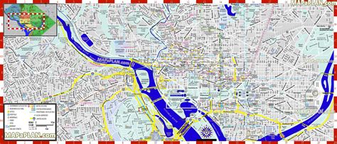 Washington DC top tourist attractions map - Inner city centre detailed ...