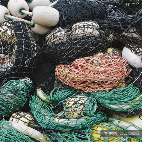 Commercial fishing nets — winter, industrial - Stock Photo | #126610970