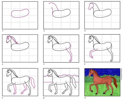 How to Draw a Walking Horse · Art Projects for Kids