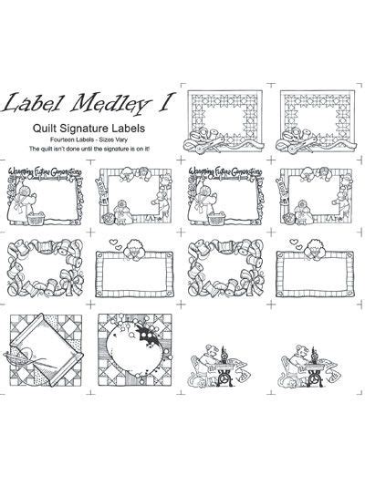 Fabric labels to sign and put on your project Quilt Label Medley I - #424522 | Quilt labels ...