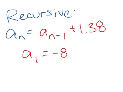 ShowMe - Recursive formula