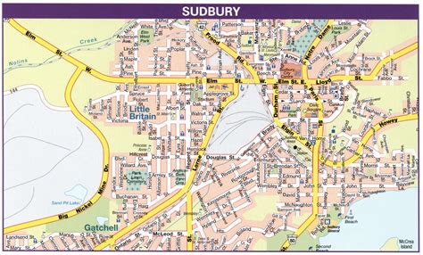 Map Greater Sudbury, Ontario Canada.Sudbury city map with highways free ...