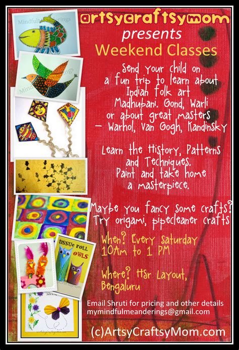 Weekend Art / Craft classes - Artsy Craftsy Mom