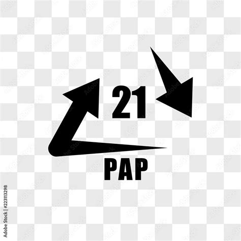 21 PAP vector icon isolated on transparent background, 21 PAP logo ...