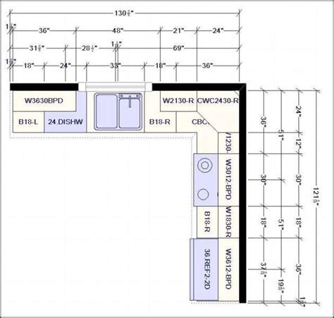 L Shaped Kitchen Layout Dimensions