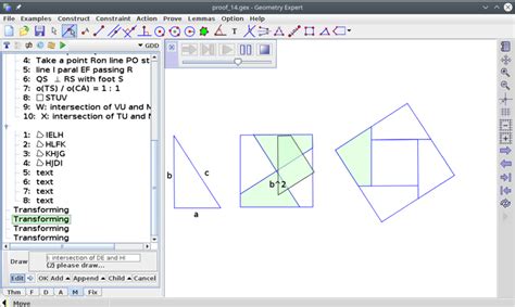 JGEX—Pythagoras’ theorem proof animation | Download Scientific Diagram