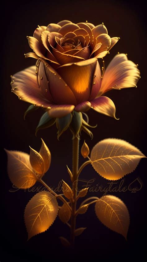 Golden Rose Wallpaper | Beautiful Rose Art