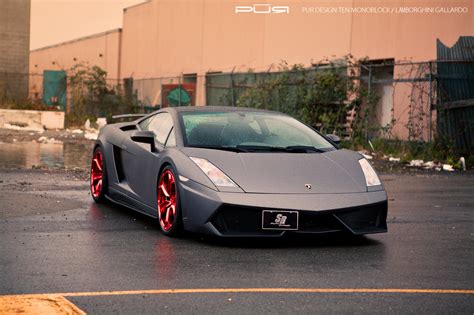 Lamborghini Gallardo Riding on Gloss red PUR Wheels - GTspirit