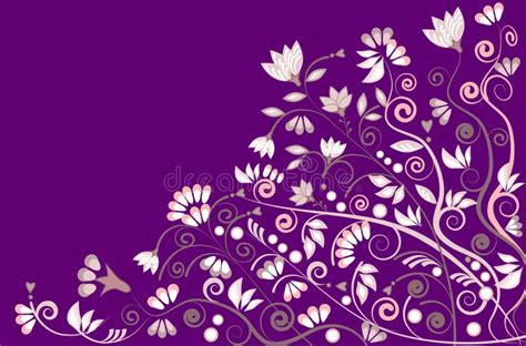 Floral Background Pattern Design in Purple Stock Vector - Illustration ...