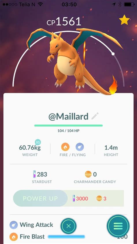 [Screenshot] 100% IV Charizard with perfect moveset | Charizard, Pokemon, Pokemon go