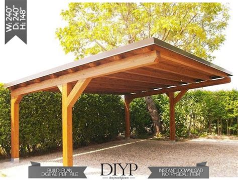 Car Garage Plans Diy Carport for Two Car Canopy Plans | Etsy Nederland