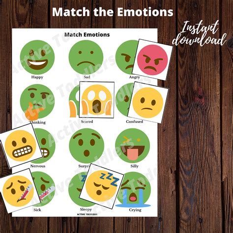 Match Emotions Emotions Matching Game Toddler Busy Book - Etsy