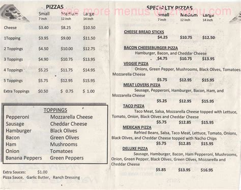 Menu at Little Red Barn, Wayne City, 802 W Robinson Ave