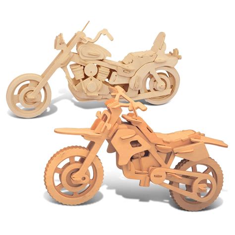 Puzzled Dirt Bike and Motorcycle Wooden 3D Puzzle Construction Kit | wood | Pinterest | 3d ...