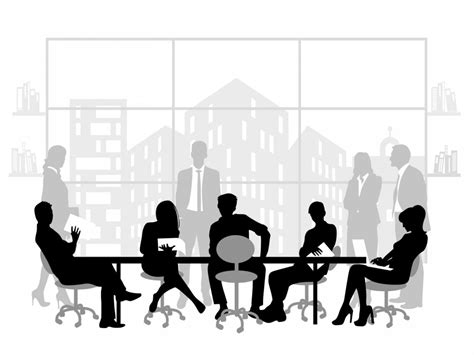 Business Meeting at Office Powerpoint Templates - Black, Blue, Business ...