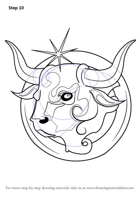 Learn How to Draw Taurus Zodiac Sign (Zodiac Signs) Step by Step ...