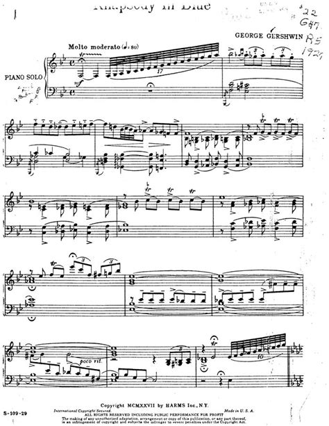 Rhapsody in Blue - Piano Solo free sheet music by George Gershwin ...