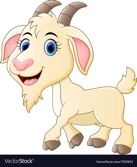 Cute goat cartoon Royalty Free Vector Image - VectorStock