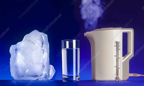 States of water - solid, liquid and gas - Stock Image - C029/1079 - Science Photo Library