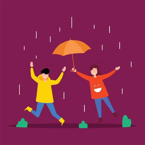 People On Rainy Day Flat Design Character Illustration 19606624 Vector Art at Vecteezy