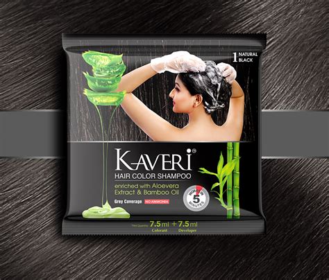 Kaveri Natural Black Hair Color Shampoo for Instant Hair Color. - Velnik