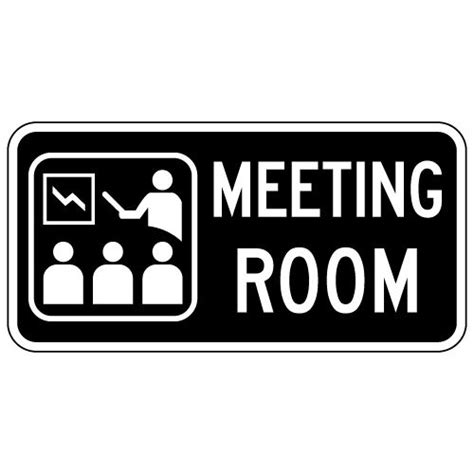 Meeting Room Sign with Symbol and Text - 12x6 | Room signs, Meeting ...