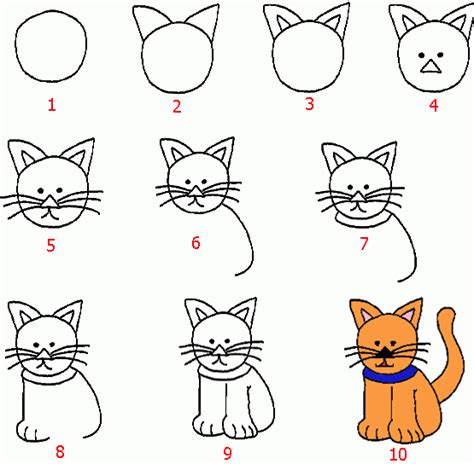 20 Easy Cat Drawing Step by Step Tutorials - Simple Cat Sketch