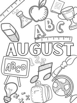 Back to School Coloring Pages August & September* | TPT