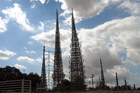 The Watts Towers as seen from the rear of the parcel of land where Sam ...