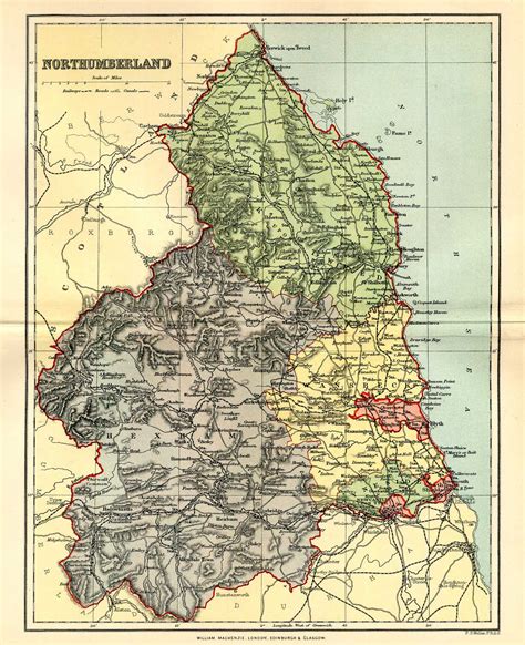 Map Of Northumberland England