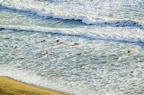 White Surf and Beach Where Surfer School Sets Out for Surfing in Durban ...