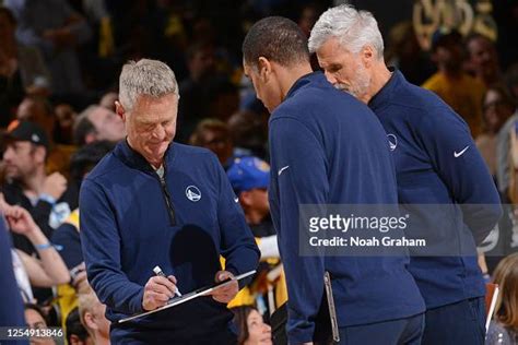 Golden State Warriors coaches during the game during Game Five of the ...