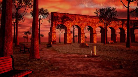 ArtStation - The park of the Roman aqueducts