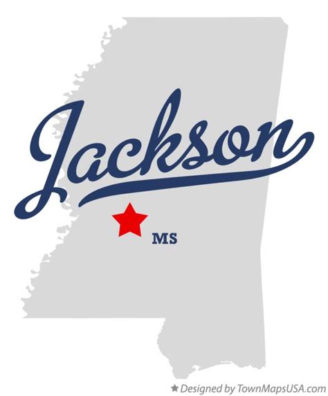 Map of Jackson, MS, Mississippi