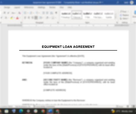 Equipment Loan Agreement - Startup Templates