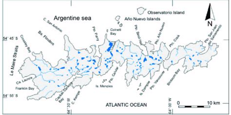 9 Map of Isla de los Estados showing the distribution of the principal ...