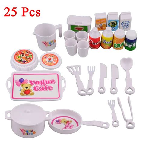 New 25pcs/set Pretend Play Kitchen Plastic Dinner Set For Baby Doll ...