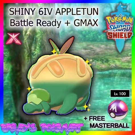 Pokemon Sword and Shield // SHINY GMAX 6IV APPLETUN // Ready for ...